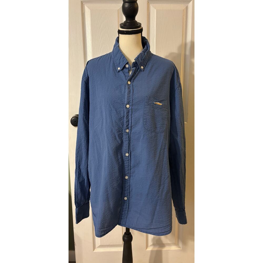 Bonobos Men's Button Down Long Sleeve Textured Cotton Blue Size 2XL